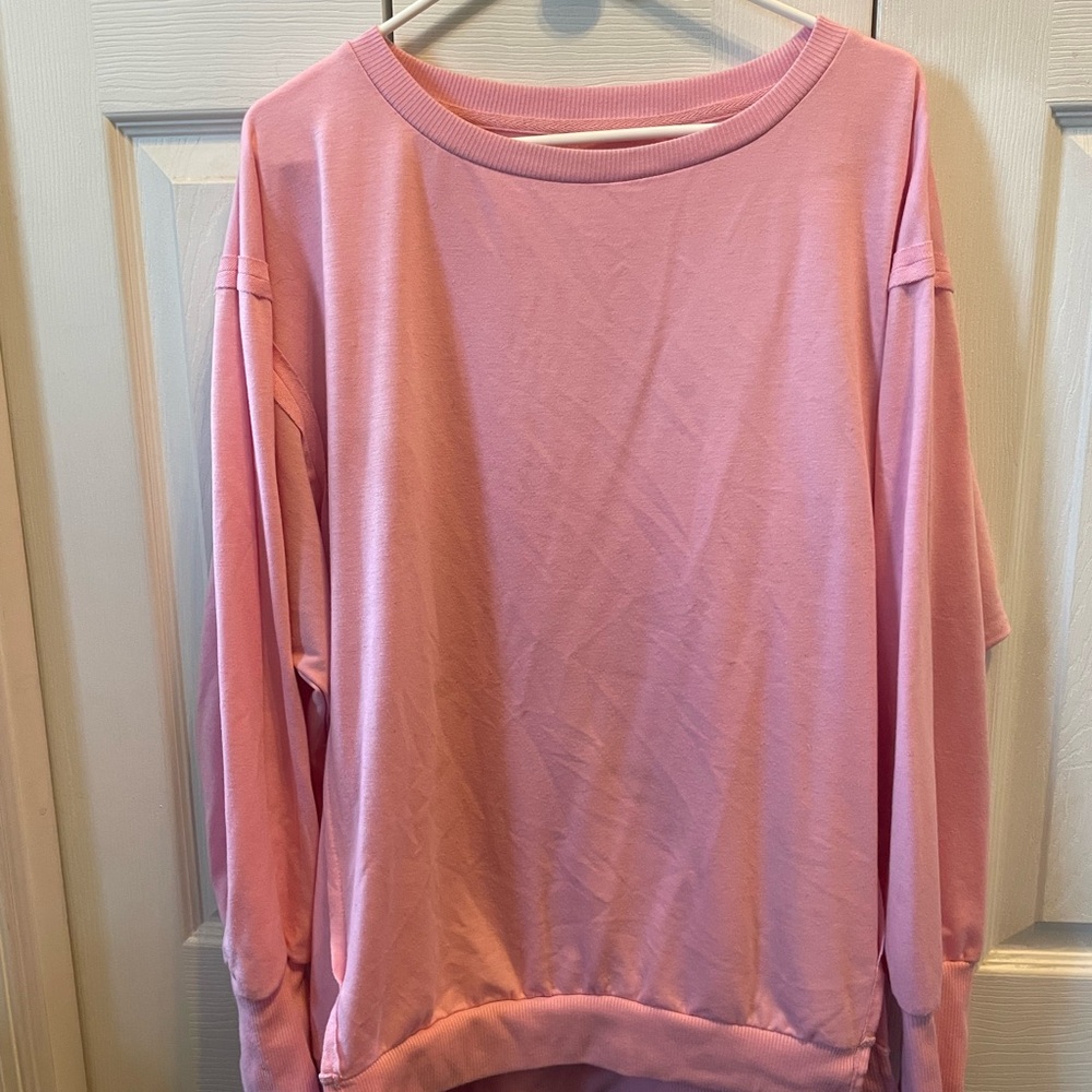 SHEIN Light Pink Long Sleeve Top
